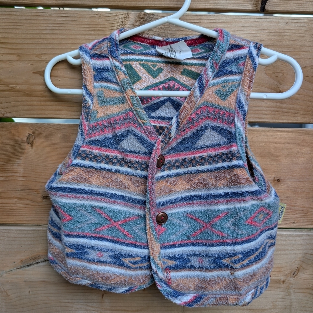 Vintage 3T Toddler Krickets Fleece Vest Kids Youth Button Up Casual